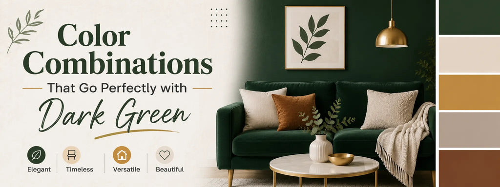 best colors that go with dark green