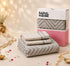 GIFT BOX | CHEVRON Grey Bedsheet-2 Pillow Covers | Cotton Bedsheet-Cover | For Gift & Daily Use