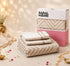 GIFT BOX | CHEVRON Beige Bedsheet-2 Pillow Covers | Cotton Bedsheet-Cover | For Gift & Daily Use