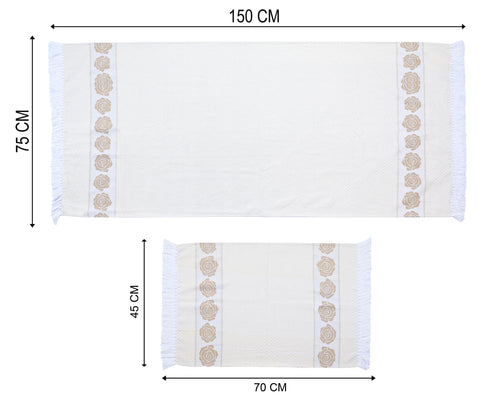 Rose Pure Cotton Bath & Hand Towel Set | Quick Dry Soft Towels | Bathing Kitchen Hand Towel Gym | Men & Women | Bathroom Accessories Set |