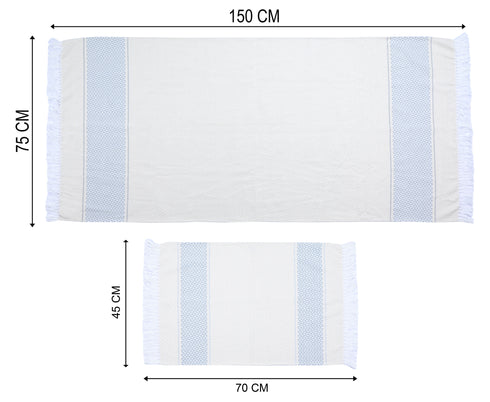 Firki Pure Cotton Bath & Hand Towel Set | Quick Dry Soft Towels | Bathing Kitchen Hand Towel Gym | Men & Women | Bathroom Accessories Set |