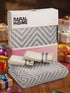 GIFT BOX | CHEVRON Grey Bedsheet-2 Pillow Covers | Cotton Bedsheet-Cover | For Gift & Daily Use