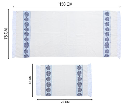 Rose Pure Cotton Bath & Hand Towel Set | Quick Dry Soft Towels | Bathing Kitchen Hand Towel Gym | Men & Women | Bathroom Accessories Set |