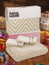 GIFT BOX | CHEVRON Beige Bedsheet-2 Pillow Covers | Cotton Bedsheet-Cover | For Gift & Daily Use