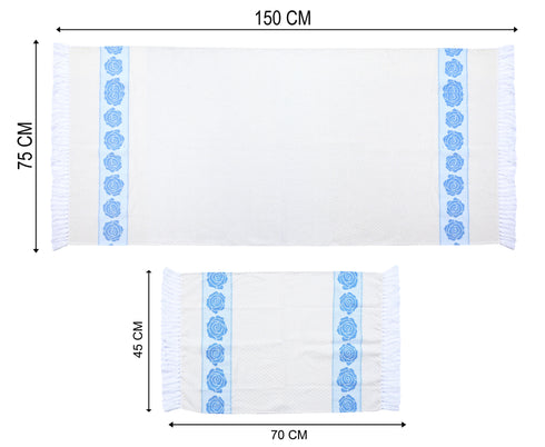 Rose Pure Cotton Bath & Hand Towel Set | Quick Dry Soft Towels | Bathing Kitchen Hand Towel Gym | Men & Women | Bathroom Accessories Set |