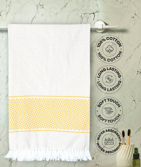 Firki Pure Cotton Bath & Hand Towel Set | Quick Dry Soft Towels | Bathing Kitchen Hand Towel Gym | Men & Women | Bathroom Accessories Set |