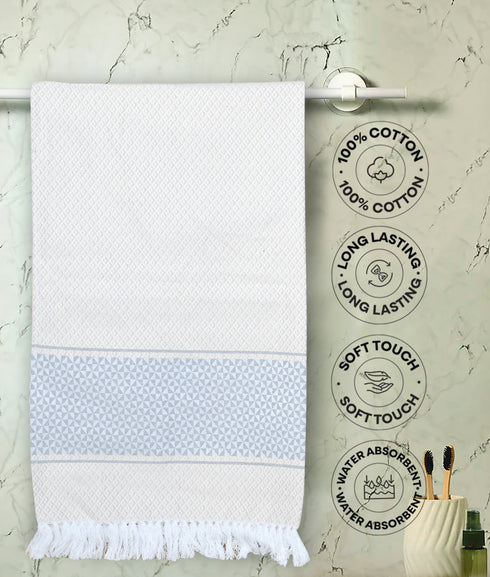 Firki Pure Cotton Bath & Hand Towel Set | Quick Dry Soft Towels | Bathing Kitchen Hand Towel Gym | Men & Women | Bathroom Accessories Set |