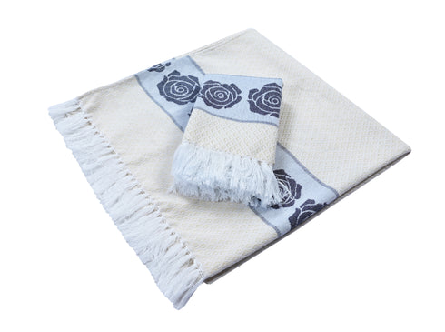 Rose Pure Cotton Bath & Hand Towel Set | Quick Dry Soft Towels | Bathing Kitchen Hand Towel Gym | Men & Women | Bathroom Accessories Set |