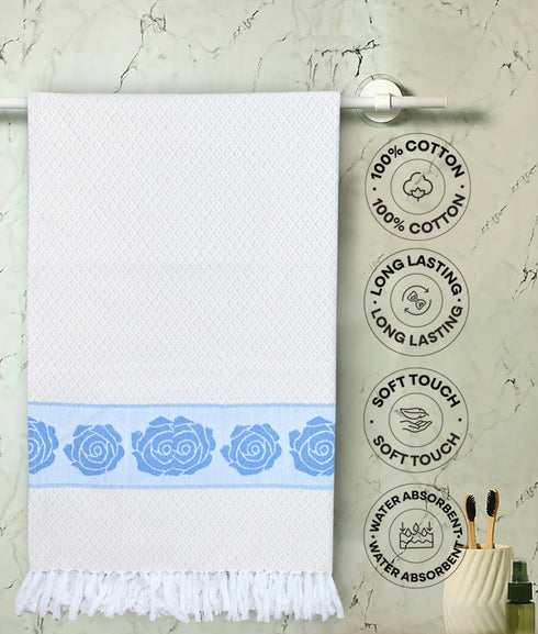 Rose Pure Cotton Bath & Hand Towel Set | Quick Dry Soft Towels | Bathing Kitchen Hand Towel Gym | Men & Women | Bathroom Accessories Set |