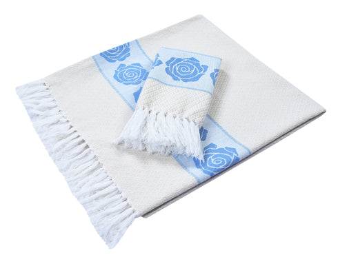 Rose Pure Cotton Bath & Hand Towel Set | Quick Dry Soft Towels | Bathing Kitchen Hand Towel Gym | Men & Women | Bathroom Accessories Set |