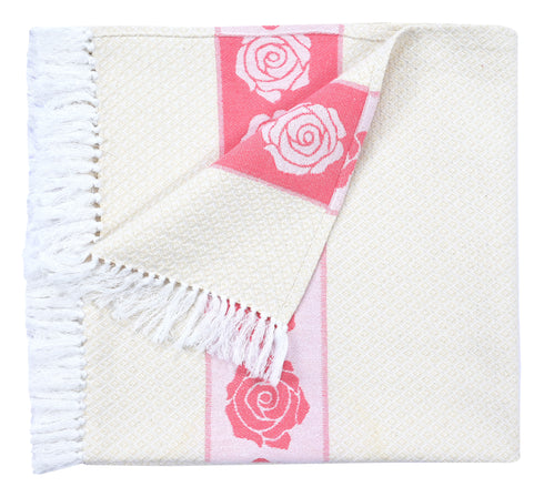 Rose Pure Cotton Bath & Hand Towel Set | Quick Dry Soft Towels | Bathing Kitchen Hand Towel Gym | Men & Women | Bathroom Accessories Set |