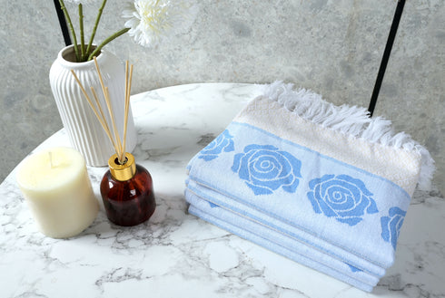 Rose Pure Cotton 4 PC Hand Towel Set | Quick Dry Soft Towels | Bathing Kitchen Hand Towel Gym | Men & Women | Bathroom Accessories Set |