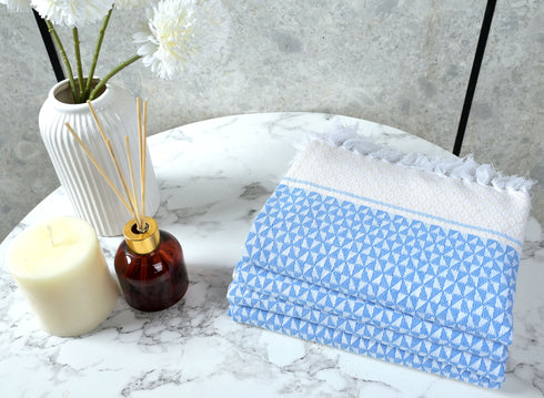 Firki Pure Cotton 4 PC Hand Towel Set | Quick Dry Soft Towels | Bathing Kitchen Hand Towel Gym | Men & Women | Bathroom Accessories Set |