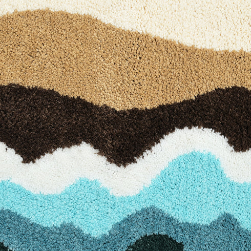 Wave Microfiber Bath Mat 38x60 cm | Ultra Soft, Super Absorbent & Anti-Skid | Quick Dry Door Mat for Bathroom, Bedroom, Kitchen & Entrance | Multicolor (Pack of 1)