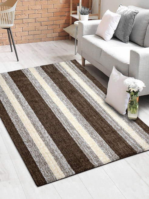 STRIPE Soft Microfiber Anti Slip Carpet & Runner