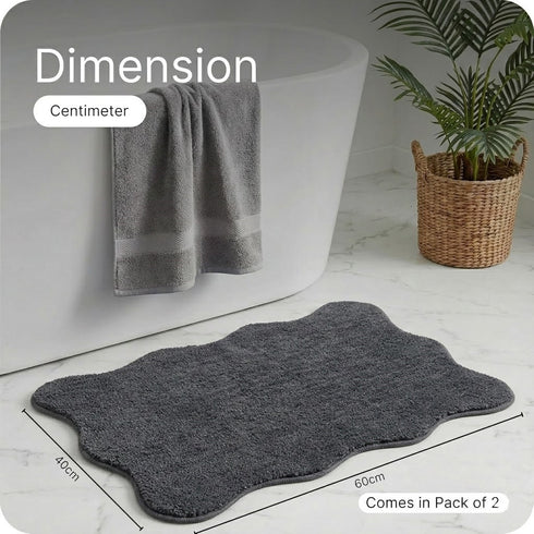 Soft Microfiber Anti-Skid Bath Mat Combo