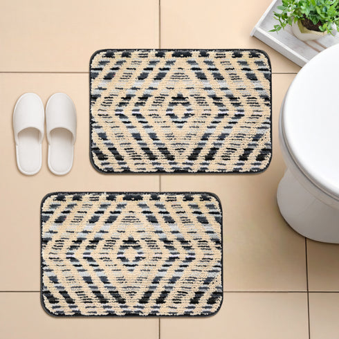 TIM TIM Microfiber Anti-Skid Bath Mats | Soft Water Absorbing Mat | Combo Pack of 2 40x60 CM