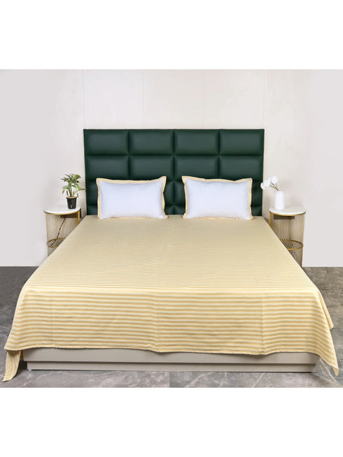 Reka Cotton Rich Bedsheet | Elegant Stripe Woven Bed Sheet | 180 TC (Weight 400 TC) | Soft & Comfortable Bedsheet for Bedroom