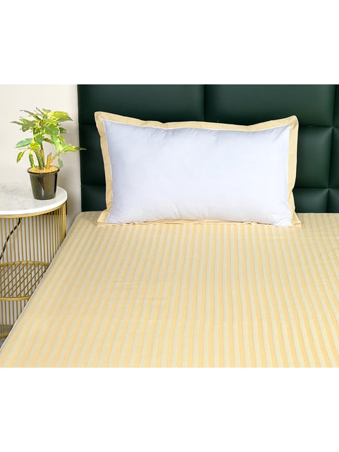 Reka Cotton Rich Bedsheet | Elegant Stripe Woven Bed Sheet | 180 TC (Weight 400 TC) | Soft & Comfortable Bedsheet for Bedroom
