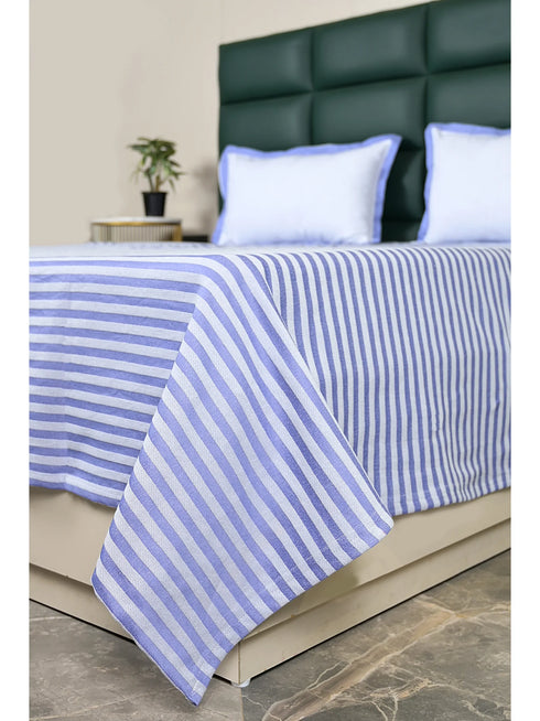 Reka Cotton Rich Bedsheet | Elegant Stripe Woven Bed Sheet | 180 TC (Weight 400 TC) | Soft & Comfortable Bedsheet for Bedroom
