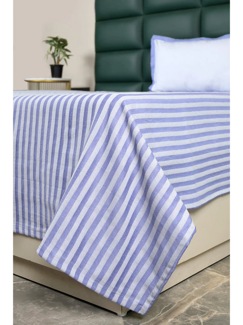 Reka Cotton Rich Bedsheet | Elegant Stripe Woven Bed Sheet | 180 TC (Weight 400 TC) | Soft & Comfortable Bedsheet for Bedroom