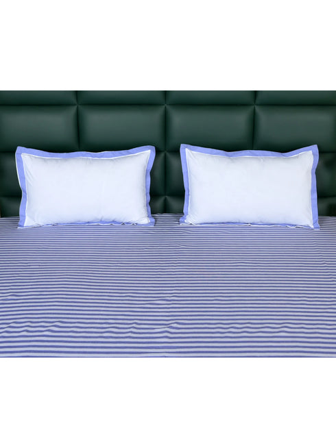 Reka Cotton Rich Bedsheet | Elegant Stripe Woven Bed Sheet | 180 TC (Weight 400 TC) | Soft & Comfortable Bedsheet for Bedroom