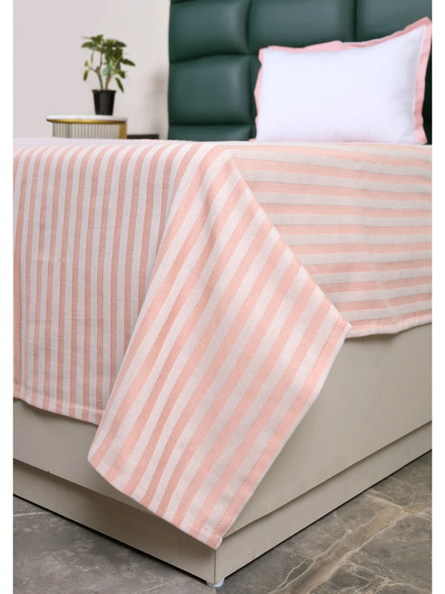 Reka Cotton Rich Bedsheet | Elegant Stripe Woven Bed Sheet | 180 TC (Weight 400 TC) | Soft & Comfortable Bedsheet for Bedroom