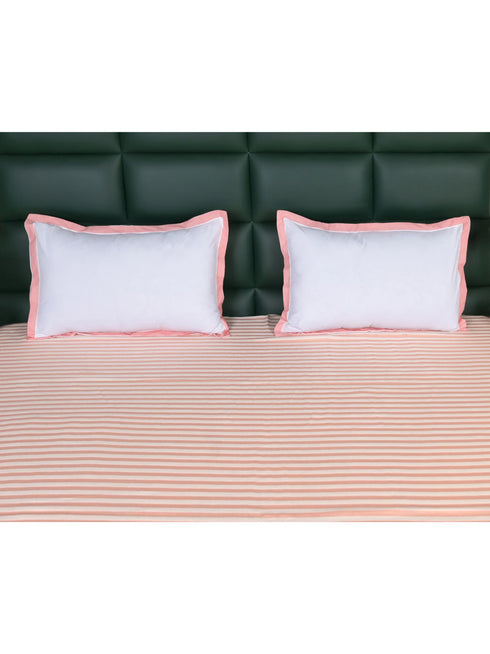 Reka Cotton Rich Bedsheet | Elegant Stripe Woven Bed Sheet | 180 TC (Weight 400 TC) | Soft & Comfortable Bedsheet for Bedroom