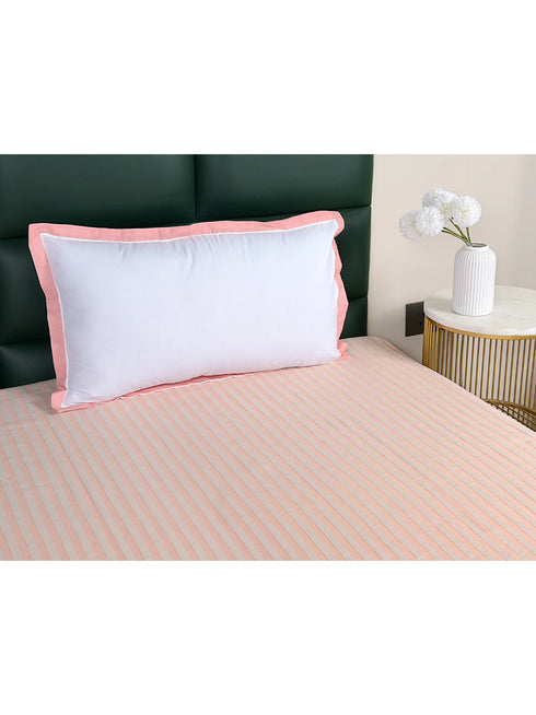 Reka Cotton Rich Bedsheet | Elegant Stripe Woven Bed Sheet | 180 TC (Weight 400 TC) | Soft & Comfortable Bedsheet for Bedroom