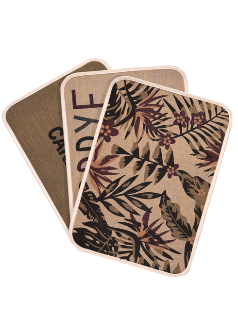 TROPIC Jute Doormats | Eco Friendly with Anti-Skid TPR Backing | Durable | Floor Mat Combo Pack of 3 Pcs Size 40x60 CM