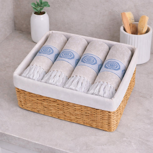Rose Pure Cotton 4 PC Hand Towel Set | Quick Dry Soft Towels | Bathing Kitchen Hand Towel Gym | Men & Women | Bathroom Accessories Set |