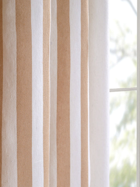 Beige cotton blackout curtains