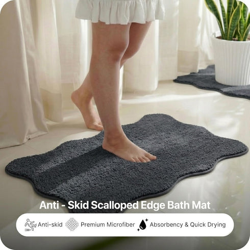 Soft Microfiber Anti-Skid Bath Mat Combo