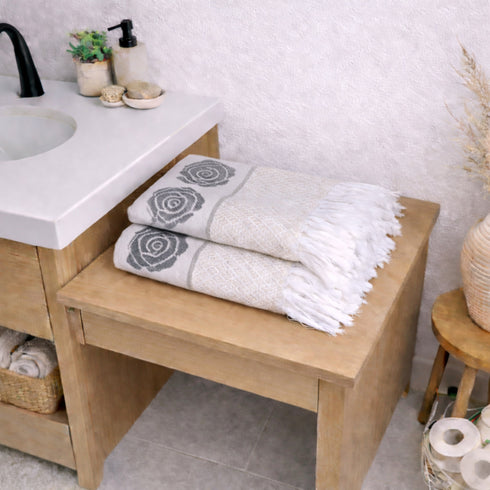 Rose Pure Cotton 4 PC Hand Towel Set | Quick Dry Soft Towels | Bathing Kitchen Hand Towel Gym | Men & Women | Bathroom Accessories Set |