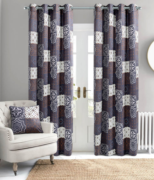 TILE Velvet Digital Print Curtain | Elegant & Durable