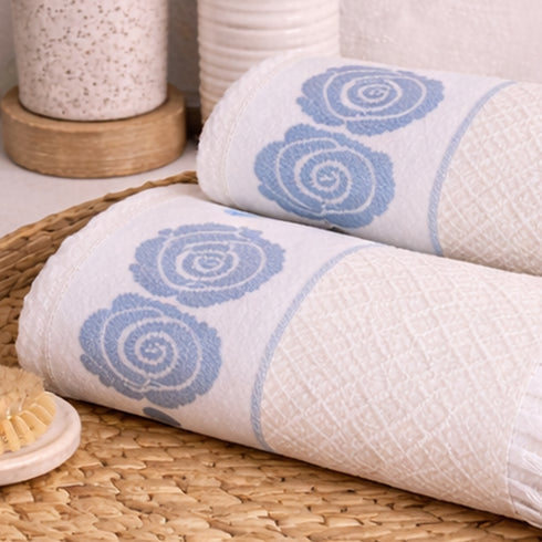 Rose Pure Cotton Bath & Hand Towel Set | Quick Dry Soft Towels | Bathing Kitchen Hand Towel Gym | Men & Women | Bathroom Accessories Set |