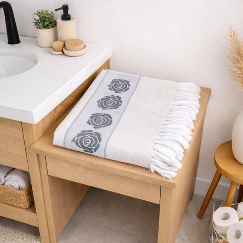 Rose Pure Cotton Bath & Hand Towel Set | Quick Dry Soft Towels | Bathing Kitchen Hand Towel Gym | Men & Women | Bathroom Accessories Set |