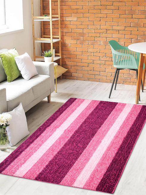 STRIPE Soft Microfiber Anti Slip Carpet & Runner