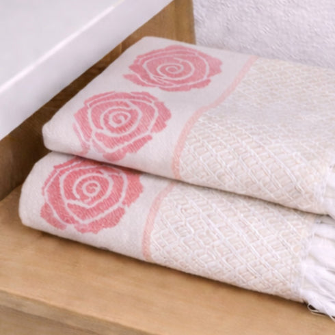 Rose Pure Cotton 4 PC Hand Towel Set | Quick Dry Soft Towels | Bathing Kitchen Hand Towel Gym | Men & Women | Bathroom Accessories Set |