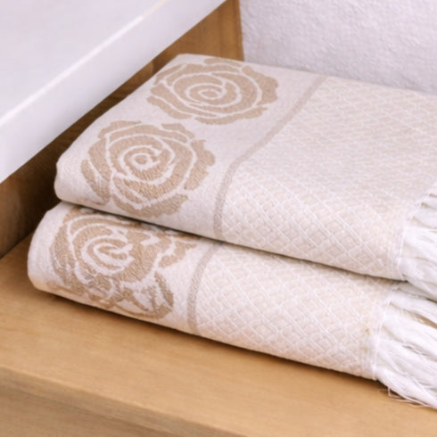 Rose Pure Cotton 4 PC Hand Towel Set | Quick Dry Soft Towels | Bathing Kitchen Hand Towel Gym | Men & Women | Bathroom Accessories Set |