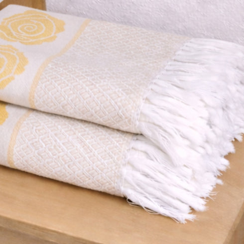Rose Pure Cotton 4 PC Hand Towel Set | Quick Dry Soft Towels | Bathing Kitchen Hand Towel Gym | Men & Women | Bathroom Accessories Set |