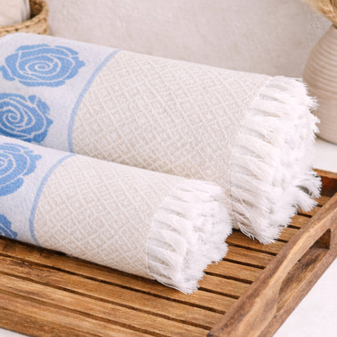 Rose Pure Cotton Bath & Hand Towel Set | Quick Dry Soft Towels | Bathing Kitchen Hand Towel Gym | Men & Women | Bathroom Accessories Set |