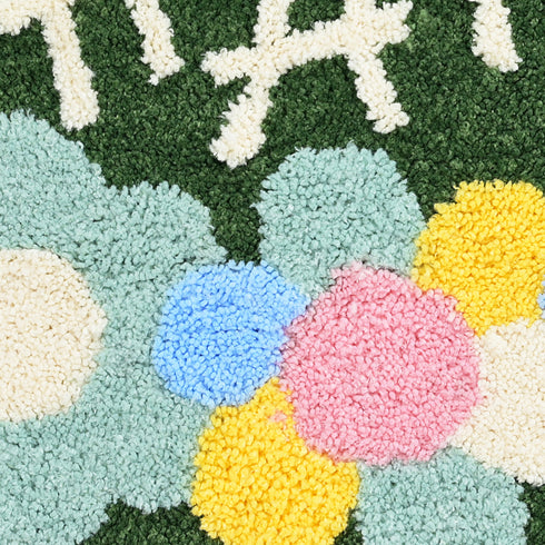Happy Microfiber Bath Mat 38x60 cm | Ultra Soft, Super Absorbent & Anti-Skid | Quick Dry Non Slip Door Mat for Bathroom, Kitchen, Bedroom & Entrance | Green (Pack of 1)