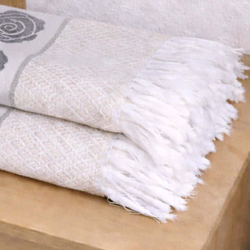 Rose Pure Cotton 4 PC Hand Towel Set | Quick Dry Soft Towels | Bathing Kitchen Hand Towel Gym | Men & Women | Bathroom Accessories Set |