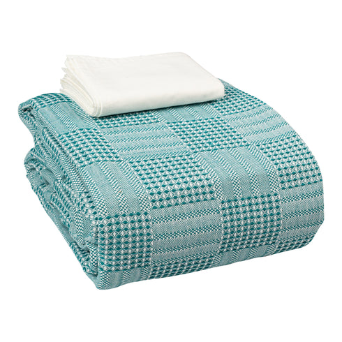 Saral Home Pure Cotton Bedsheet Set |Breathable Woven Bedspread with Pillow Cover | Huck Lace pattern |