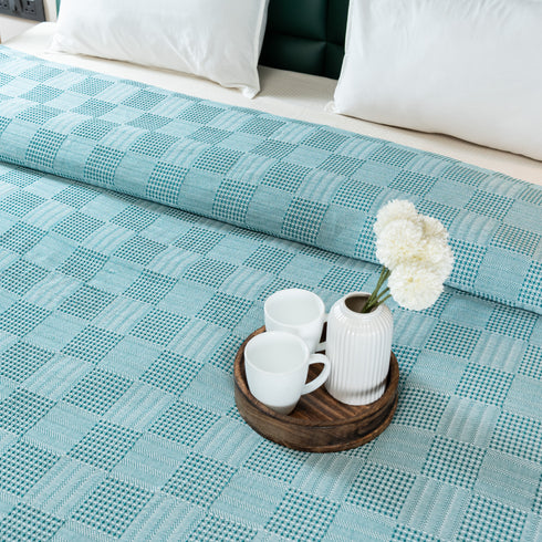 Saral Home Pure Cotton Bedsheet Set |Breathable Woven Bedspread with Pillow Cover | Huck Lace pattern |