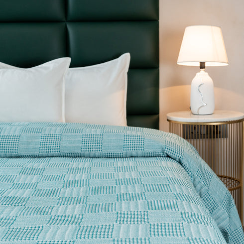 Saral Home Pure Cotton Bedsheet Set |Breathable Woven Bedspread with Pillow Cover | Huck Lace pattern |