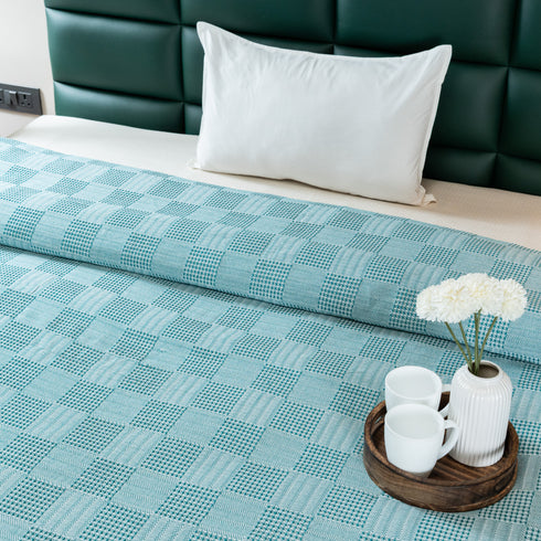 Saral Home Pure Cotton Bedsheet Set |Breathable Woven Bedspread with Pillow Cover | Huck Lace pattern |