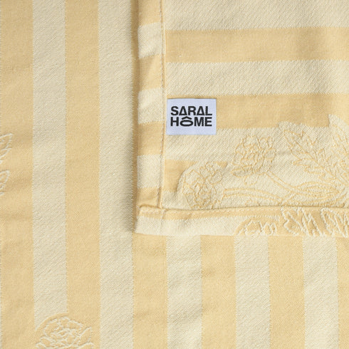 SOMA Cotton Rich Bedsheet | Floral & Stripe Woven Bed Sheet | 180 TC (Weight= 400 TC) | Soft & Comfortable Bedsheet for Bedroom