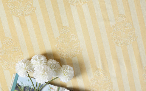 SOMA Cotton Rich Bedsheet | Floral & Stripe Woven Bed Sheet | 180 TC (Weight= 400 TC) | Soft & Comfortable Bedsheet for Bedroom